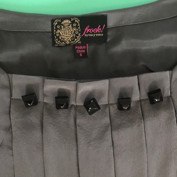 Tracy Reese grey pleated silk dress - Picture 4 of 7